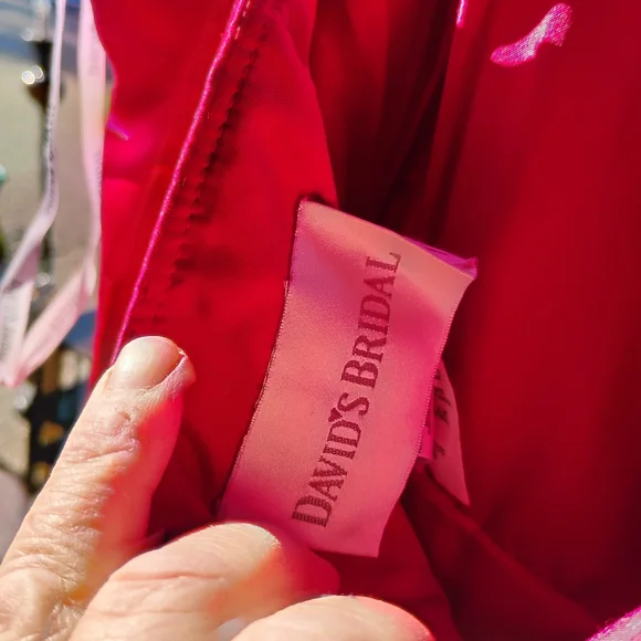 David's Bridal Elegant Red Evening Dress - Picture 4 of 4